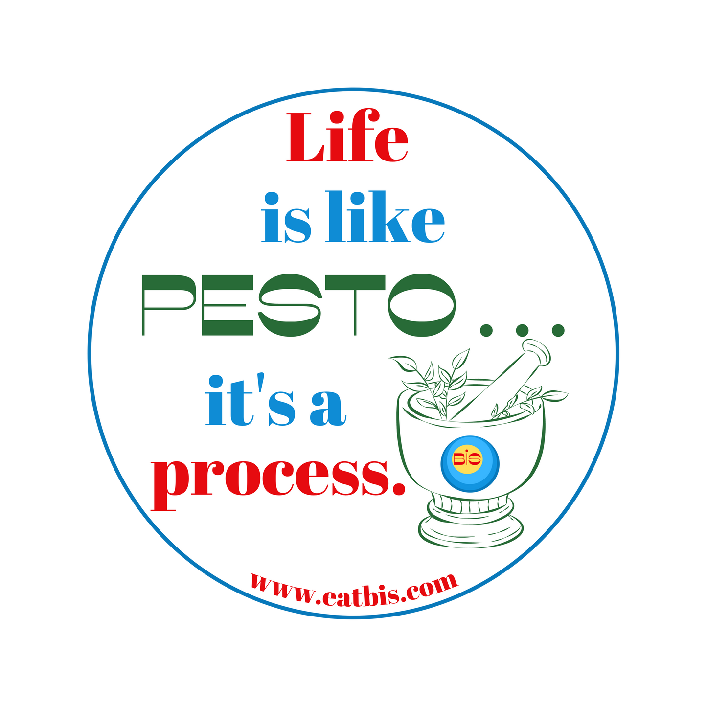 Life is like pesto . . .  sticker